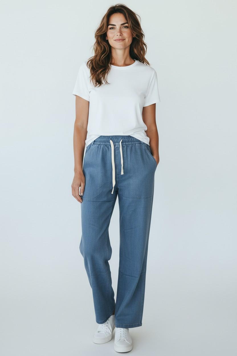 Essential Drawstring Comfort Jeans