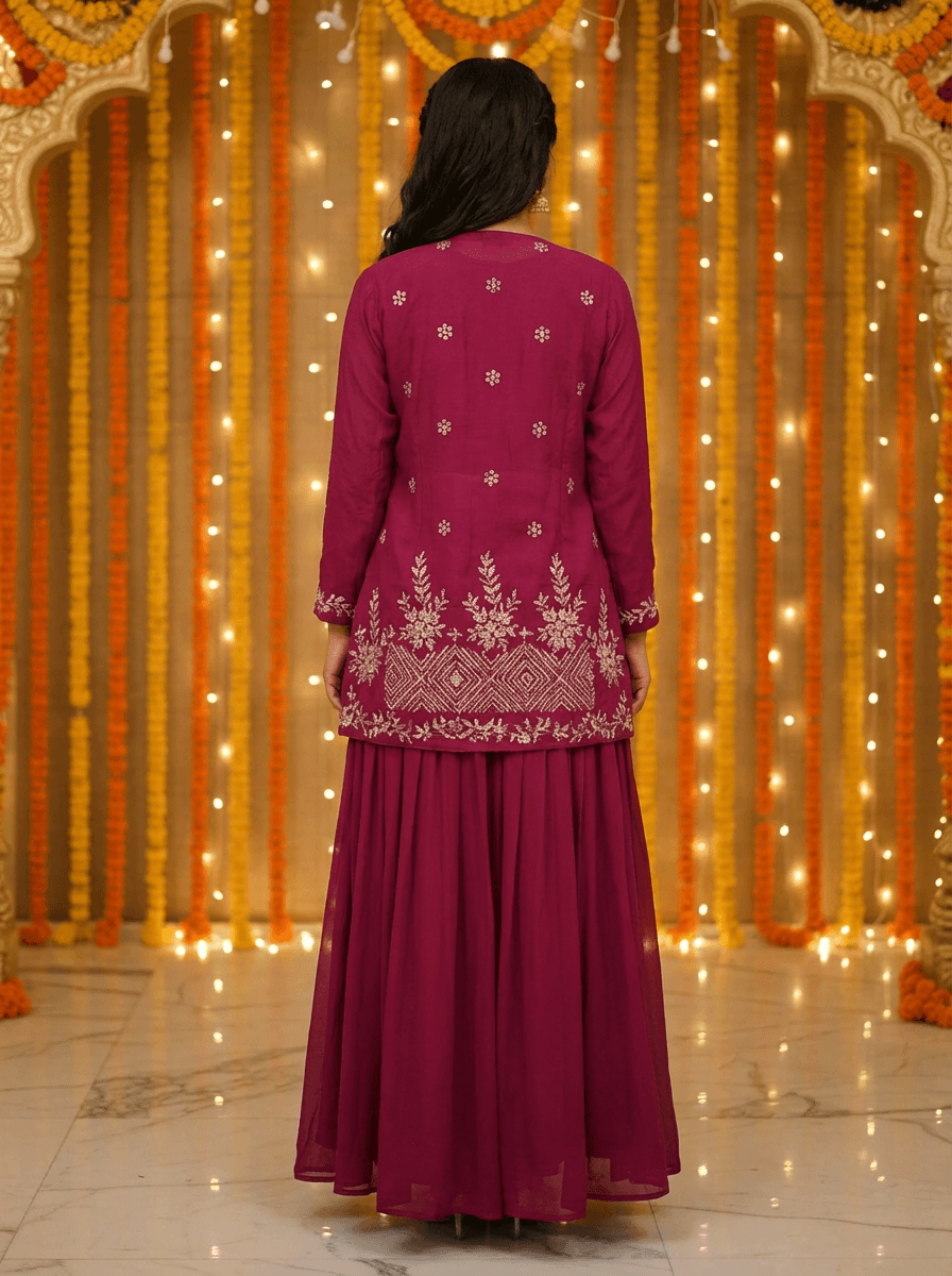 Magenta Jacket Set