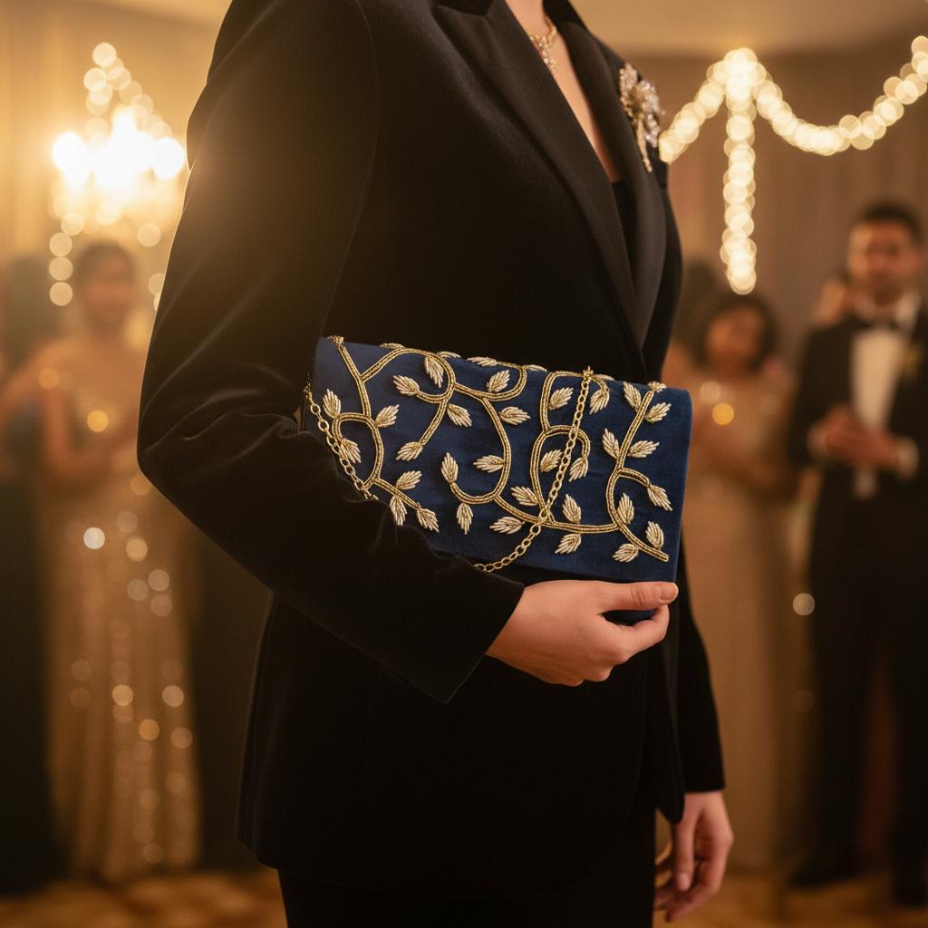 Velvet Blue Clutch