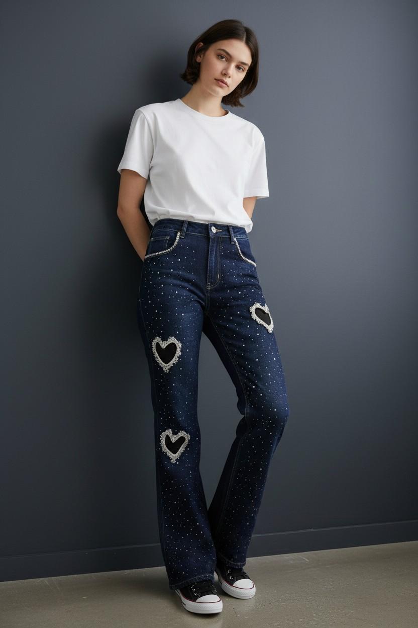 Galaxy Heart Cut-Out Jeans