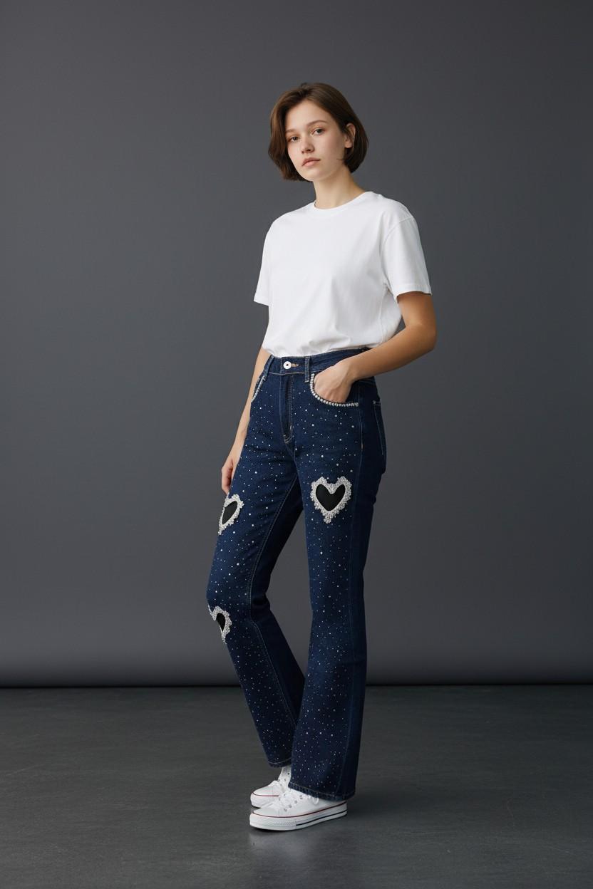 Galaxy Heart Cut-Out Jeans