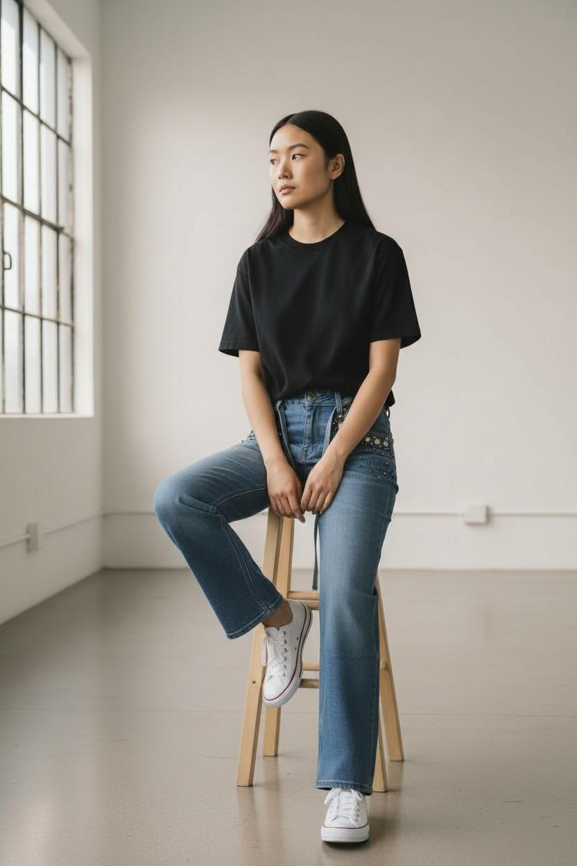 Crystal Pocket High-Rise Jeans