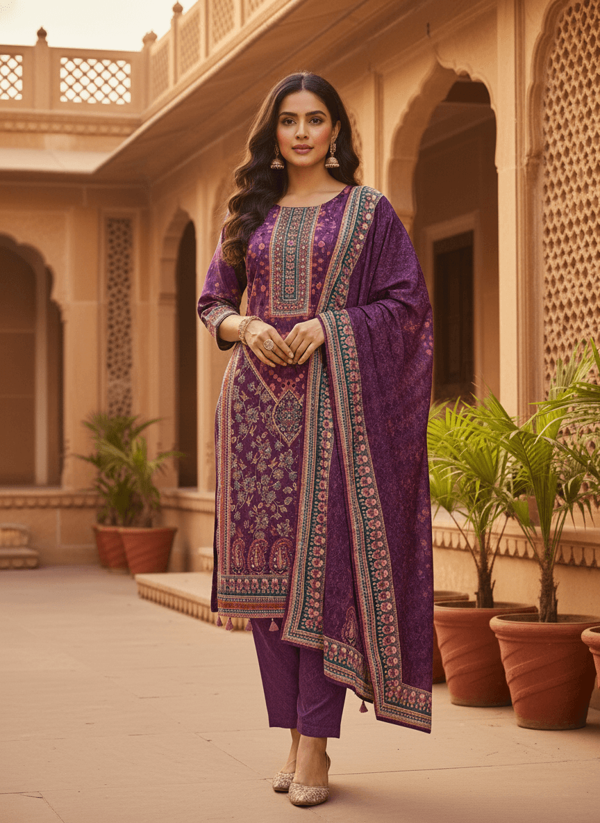 Royal Plum Pashmina Set