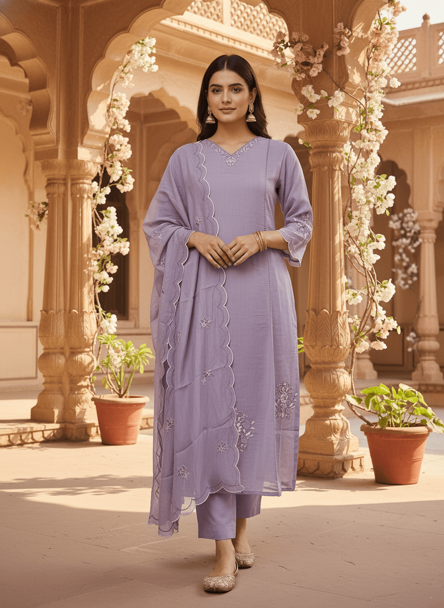 Lavender Scallop Suit
