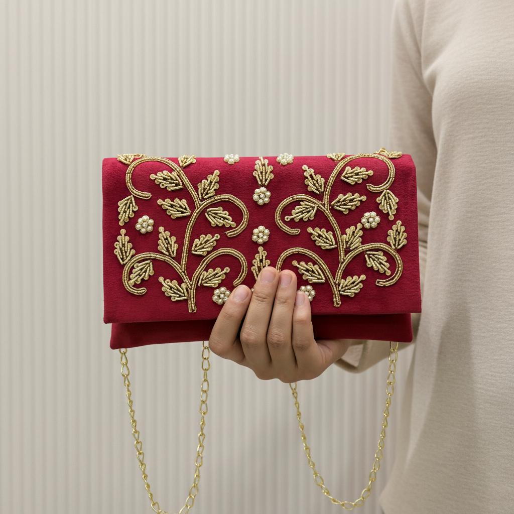 Red Bridal Clutch