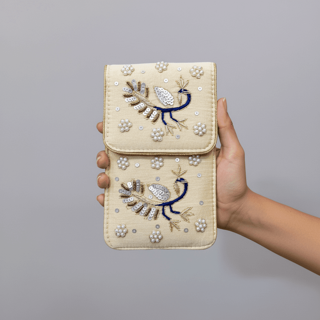 Peacock Embroidered Pouch
