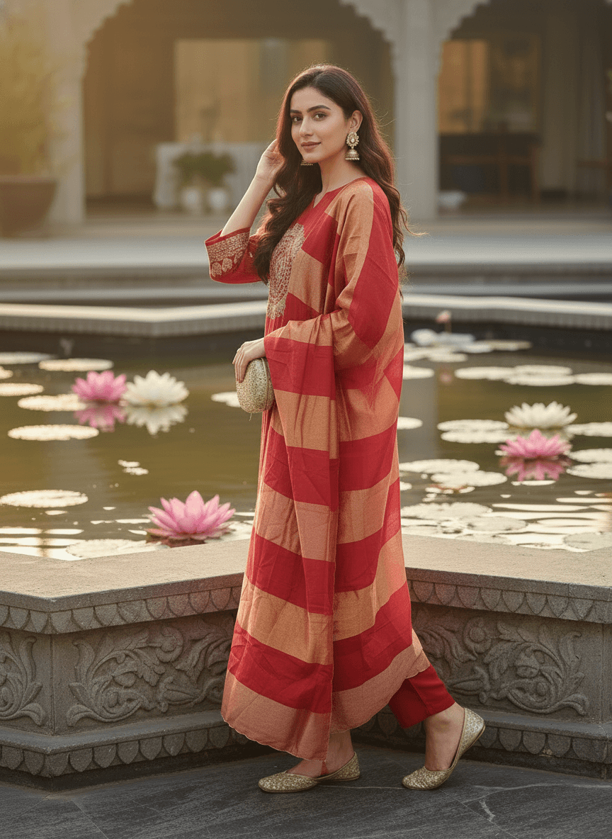 Crimson Mandala Silk Set