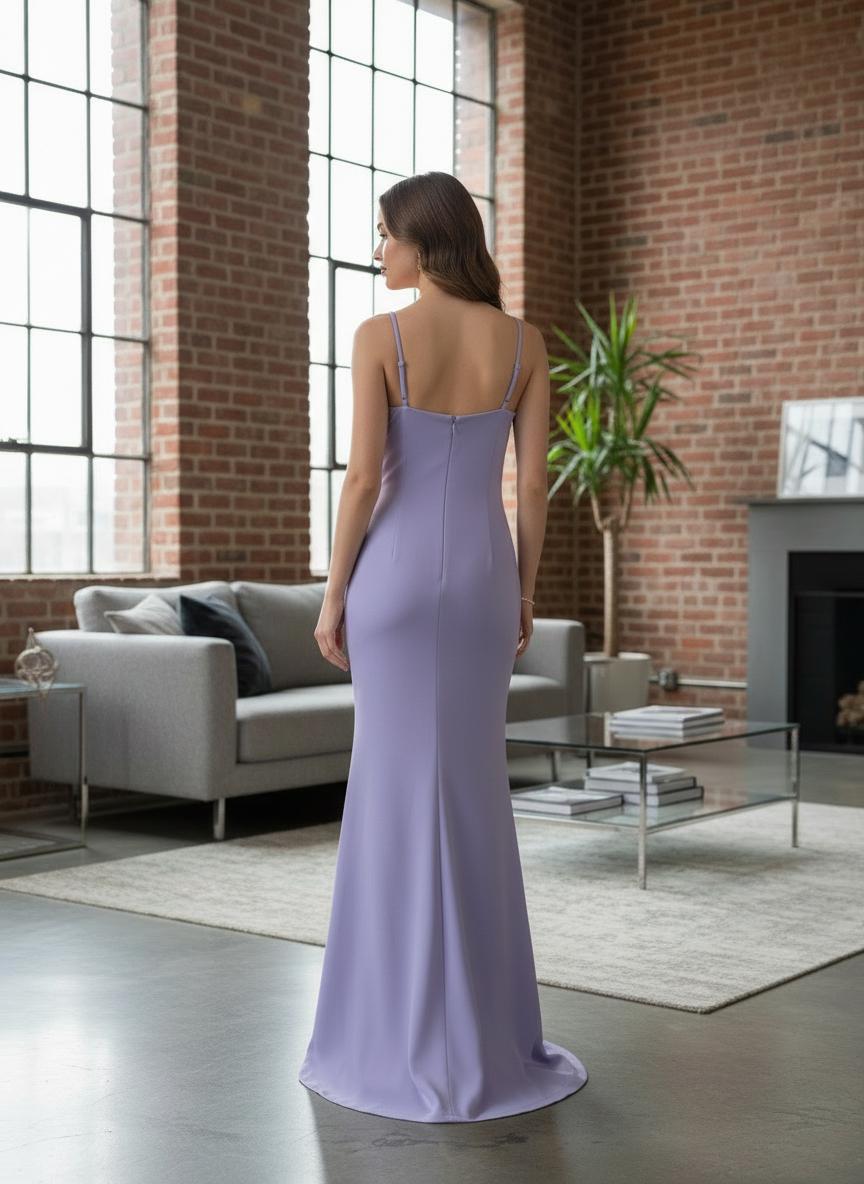 Lavender Mermaid Evening Gown