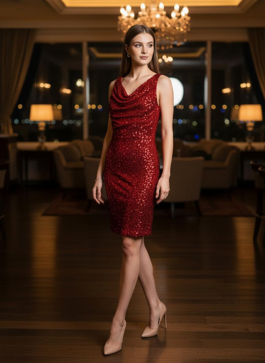 Onyx Sparkle Wrap Dress