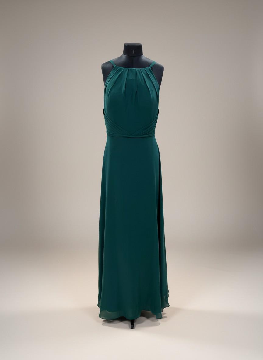 Teal Halter Evening Gown