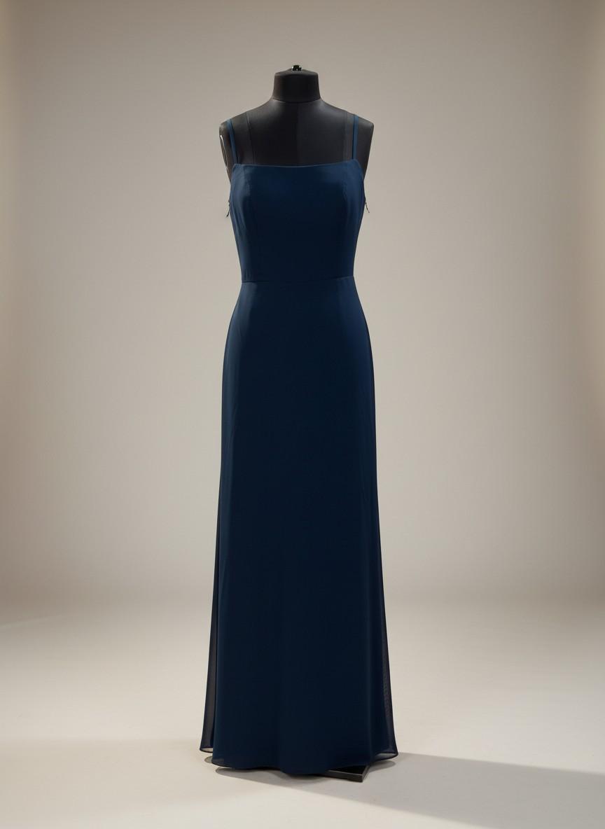 Navy Blue Strapless Gown