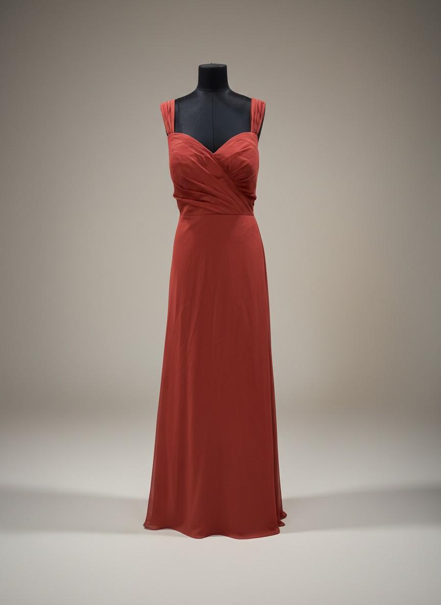 Rust Orange Wrap Gown