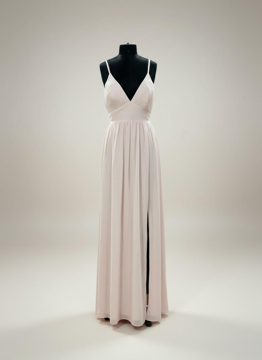 Soft pink V-Neck Gown