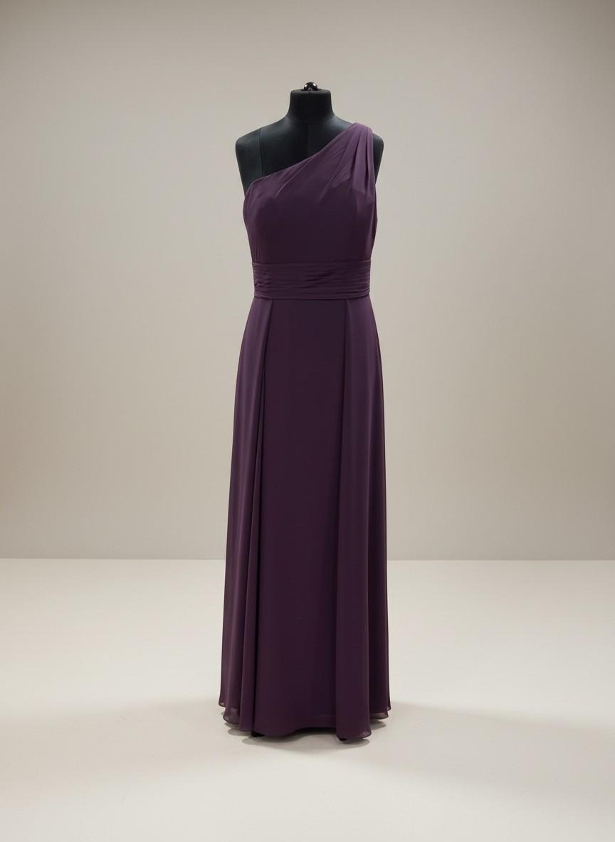 Deep Purple One Shoulder Gown