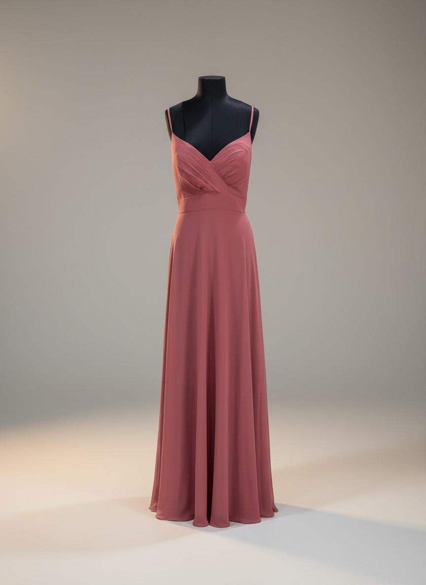 Rose Pink V-Neck Gown