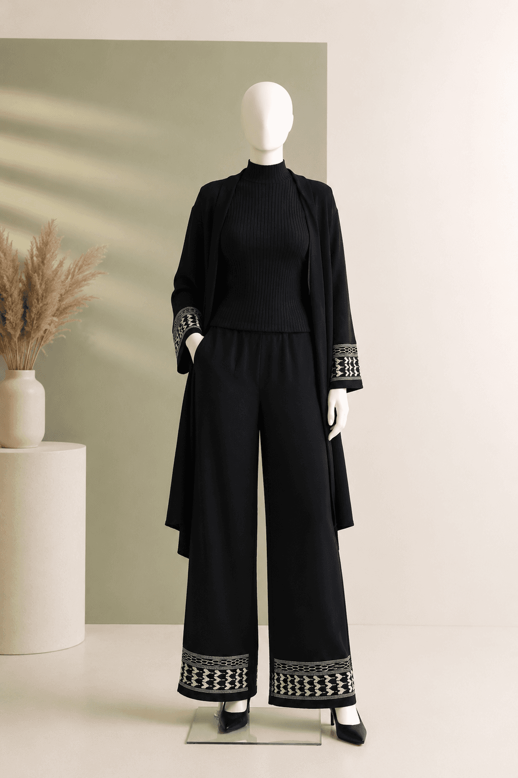 Black Knitted Lounge Co-ord Set
