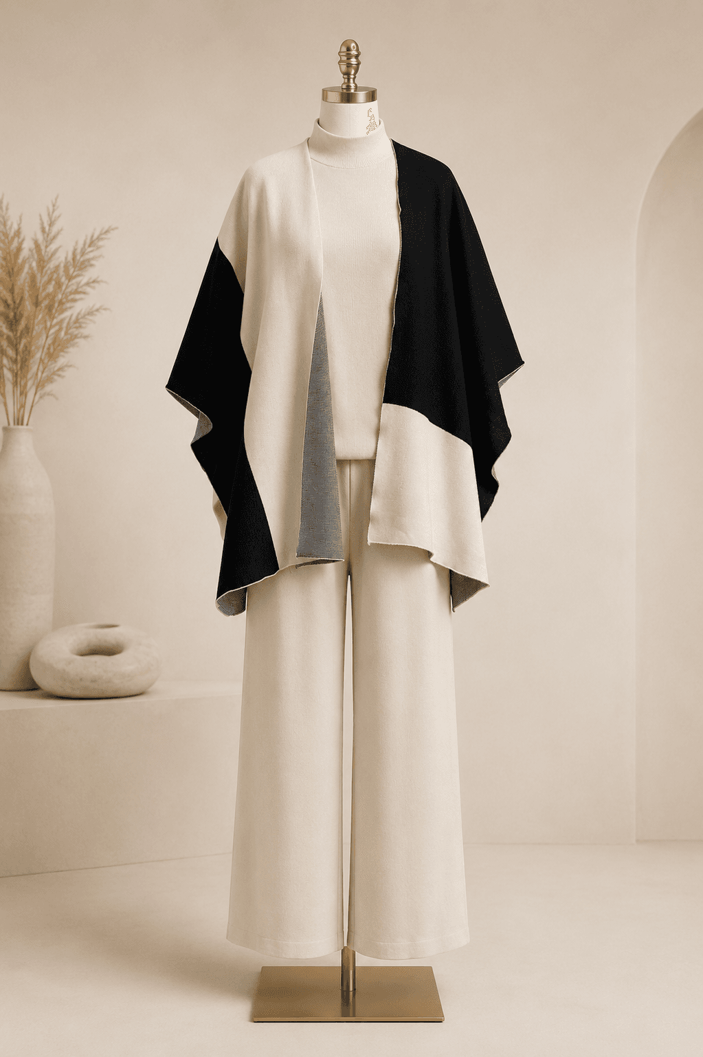 Ivory Black Cape Co-ord Set