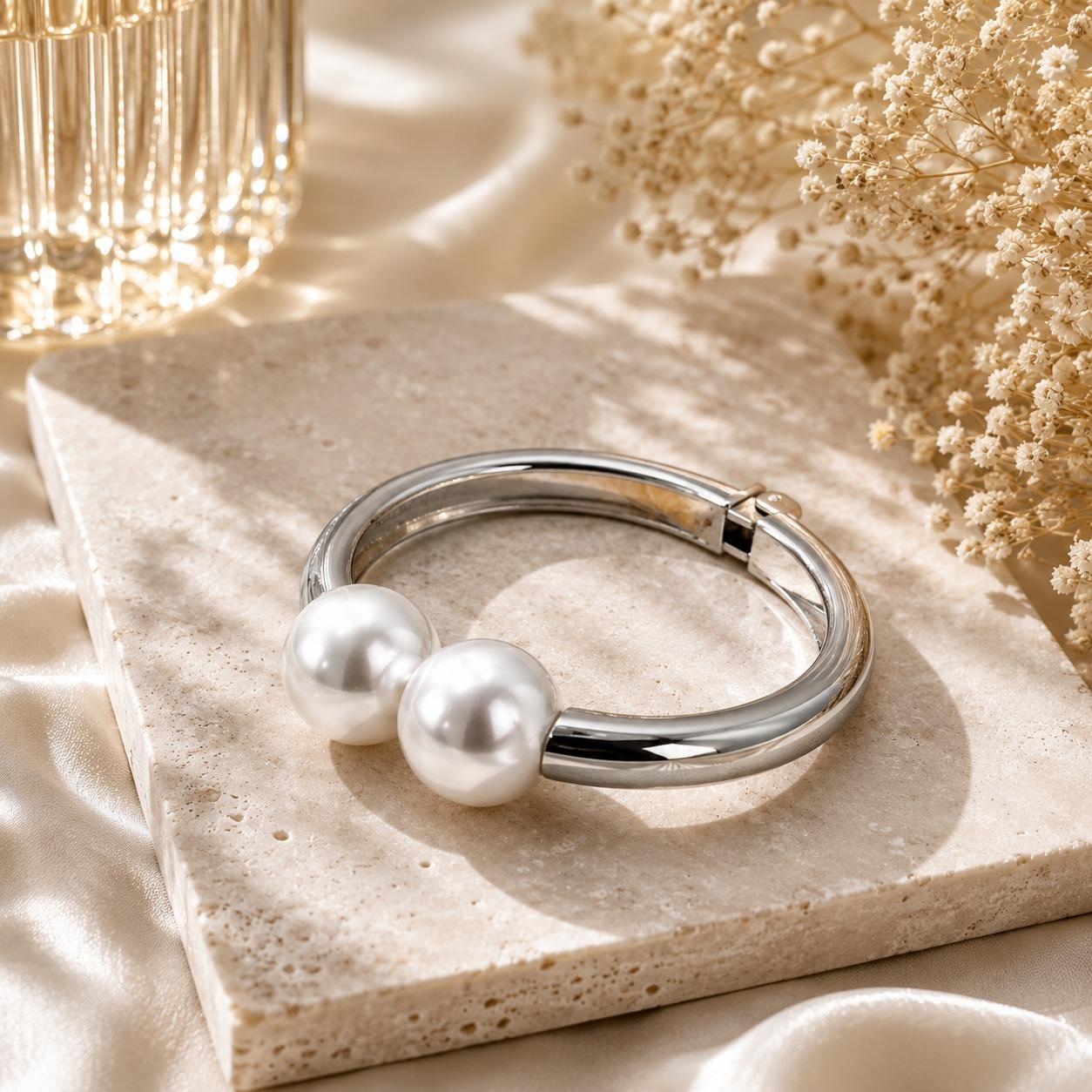 Pearl Accent Silver Bracelet