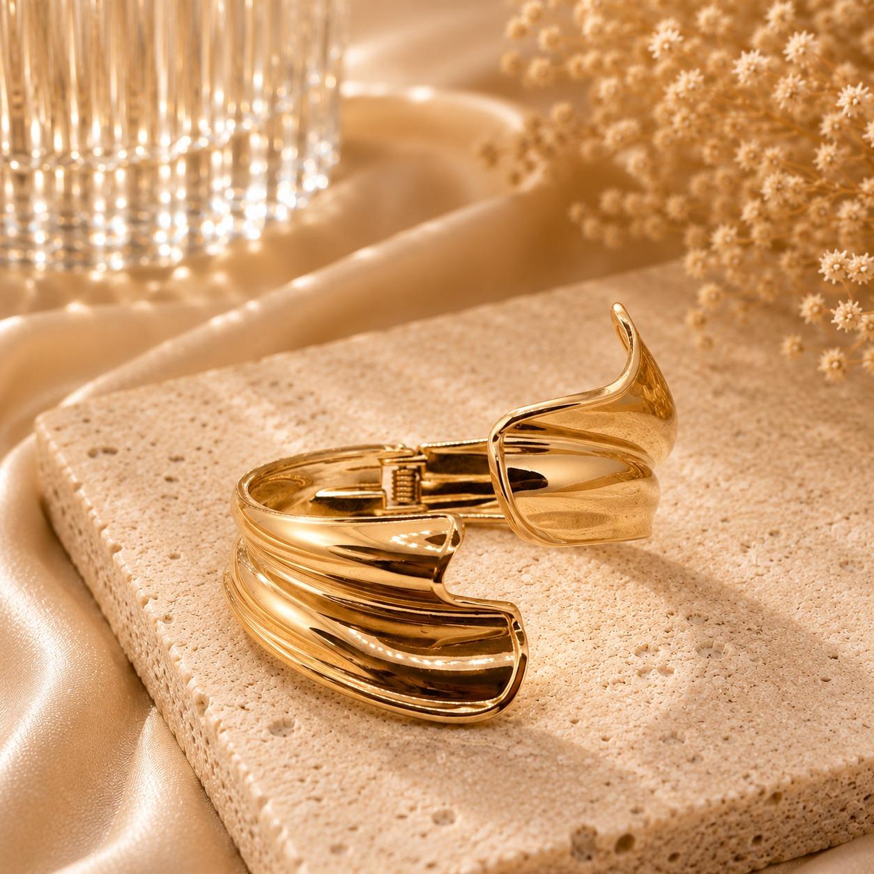 Layered Gold Cuff Bracelet