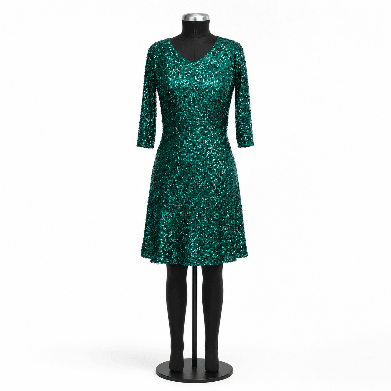 Emerald Green Sequin Long Sleeve Mini Dress