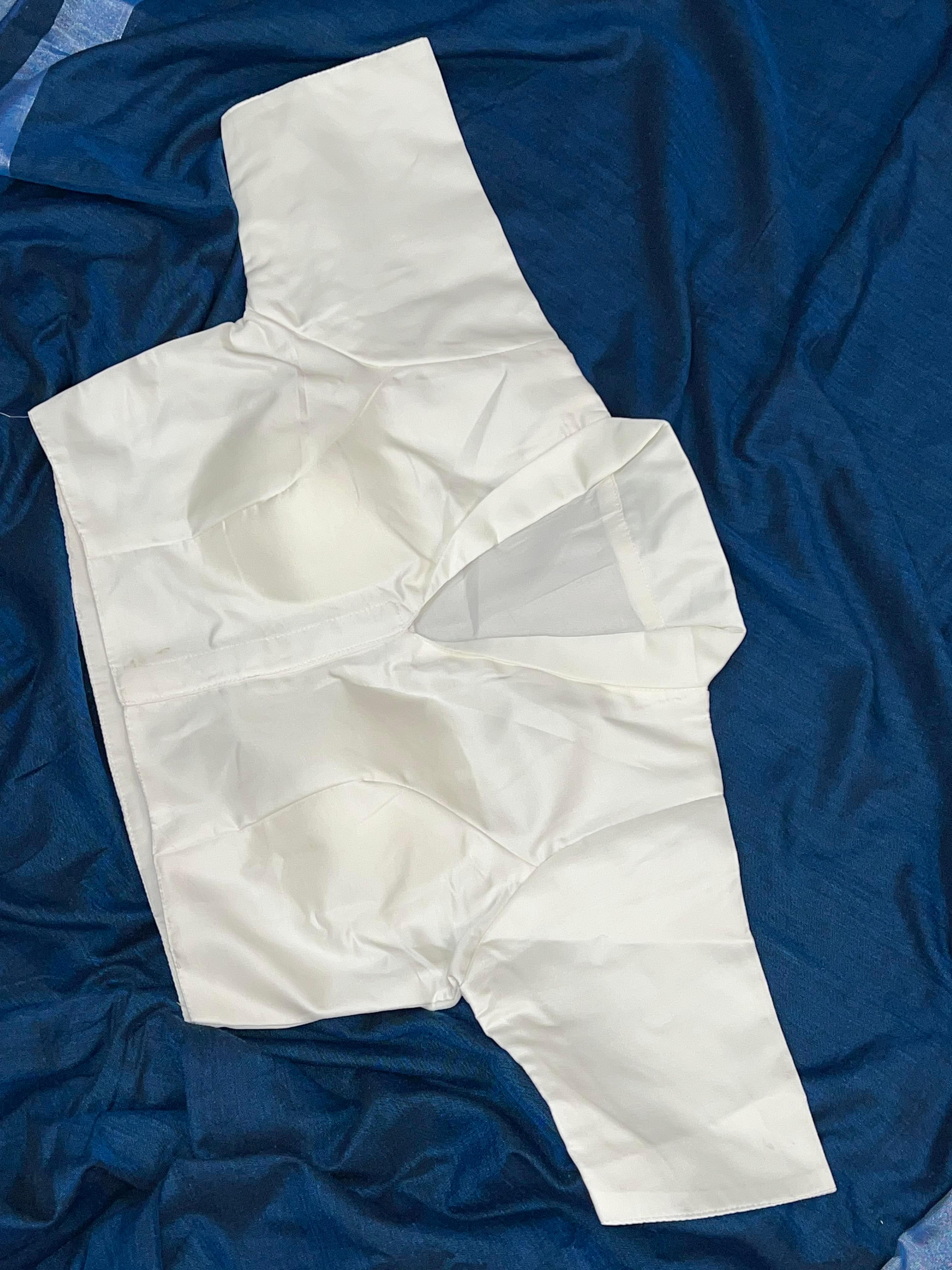 White Plain Tie-Up Ethnic Blouse
