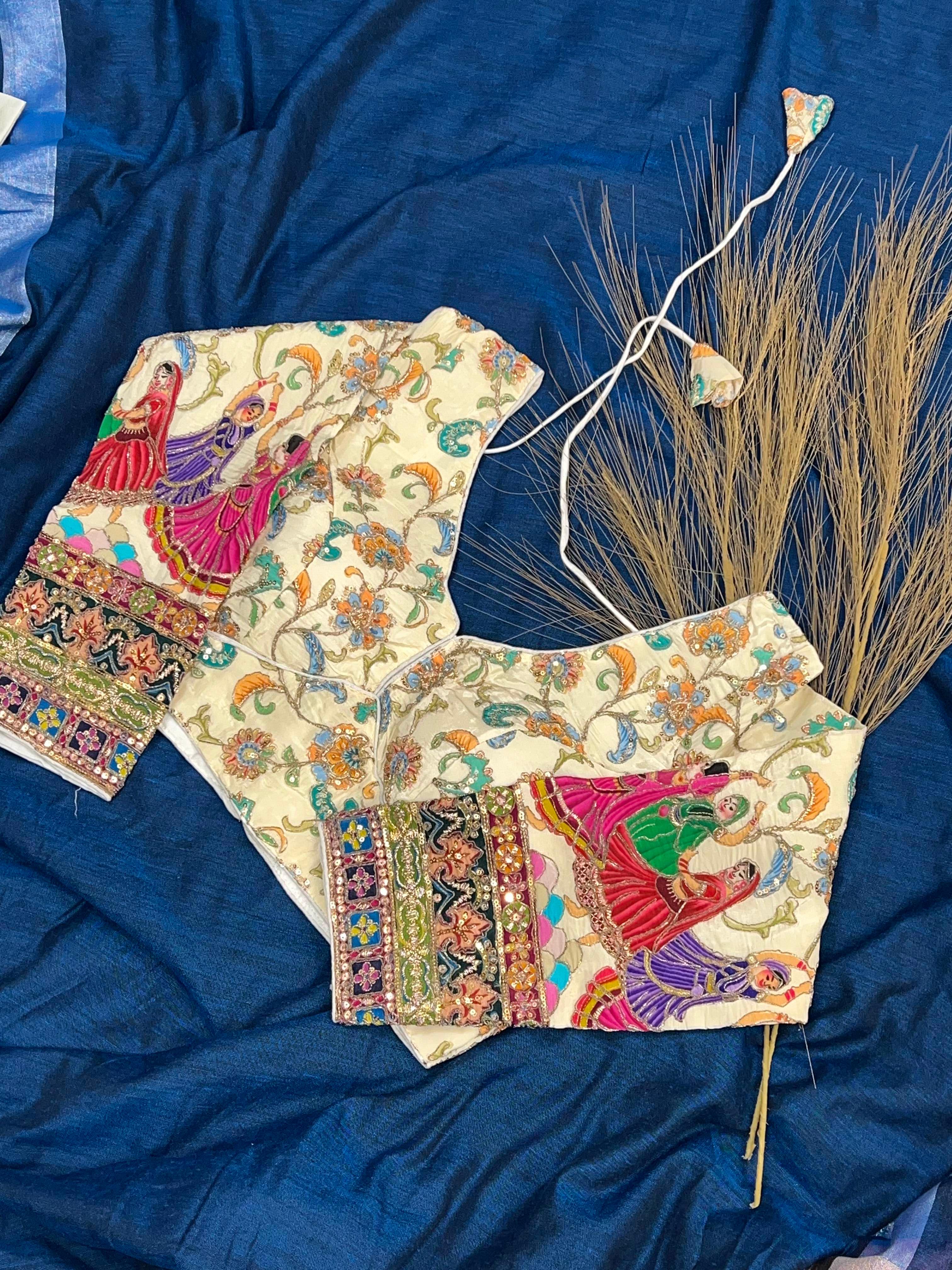 Cream Multicolor Floral Ethnic Blouse