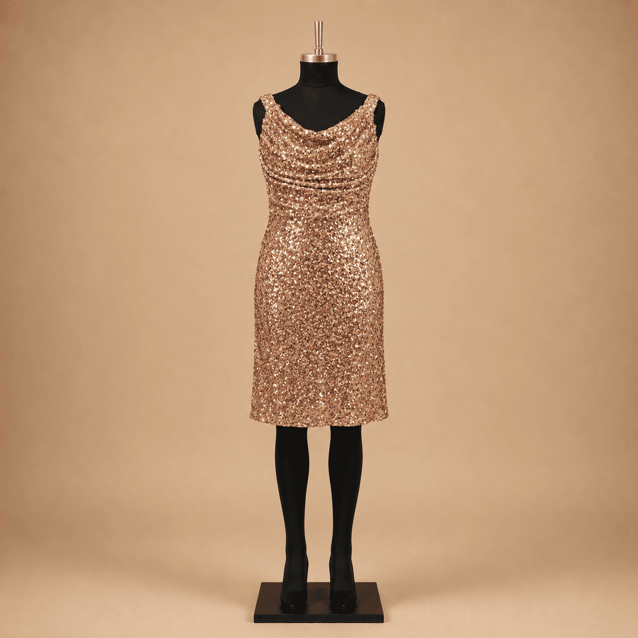 Rose Gold Sequin Mini Dress