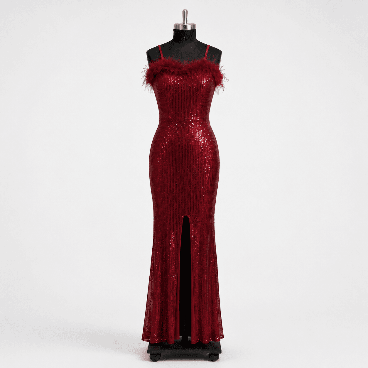 Red Sequin Fishtail Gown