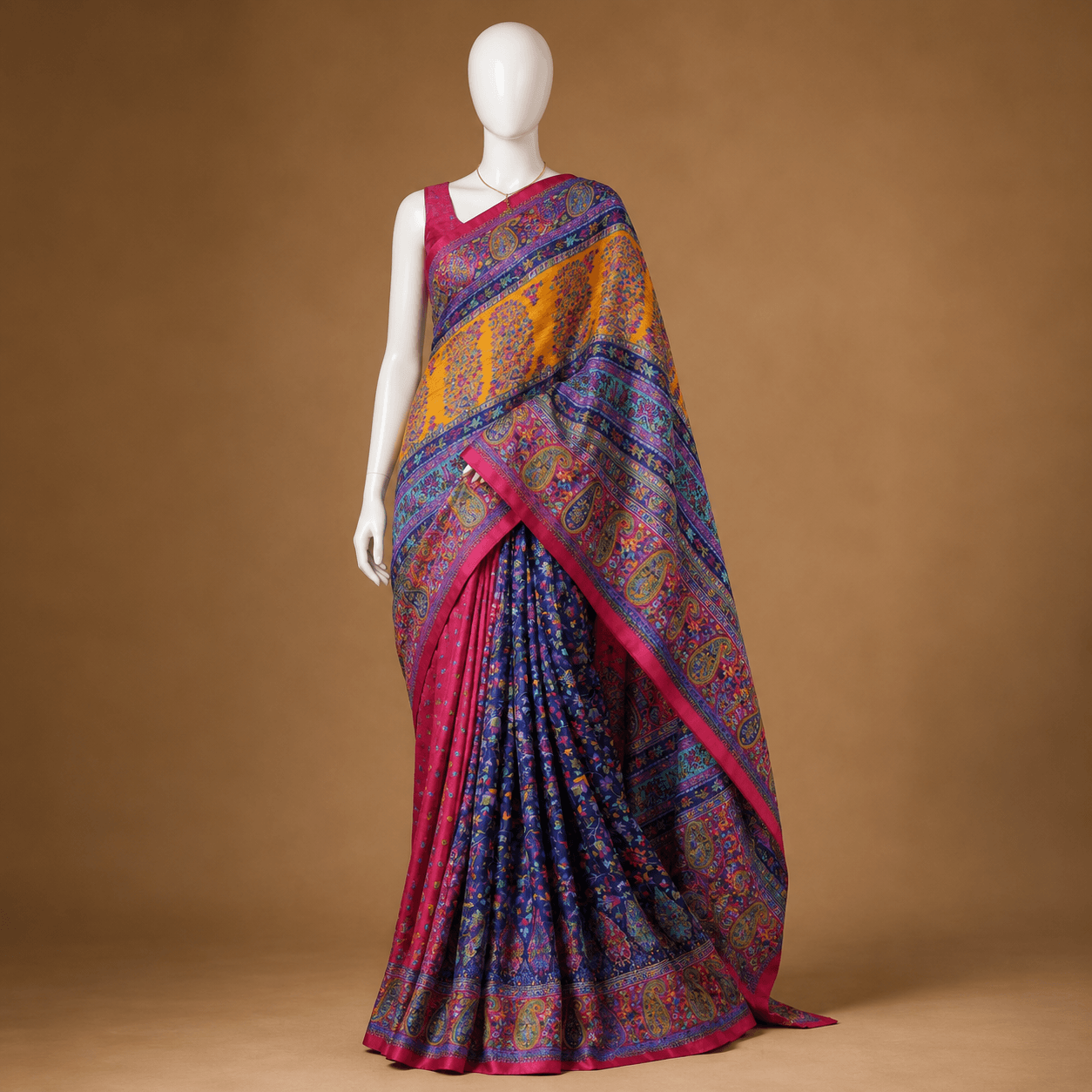 Multicolor Printed Soft Silk Saree
