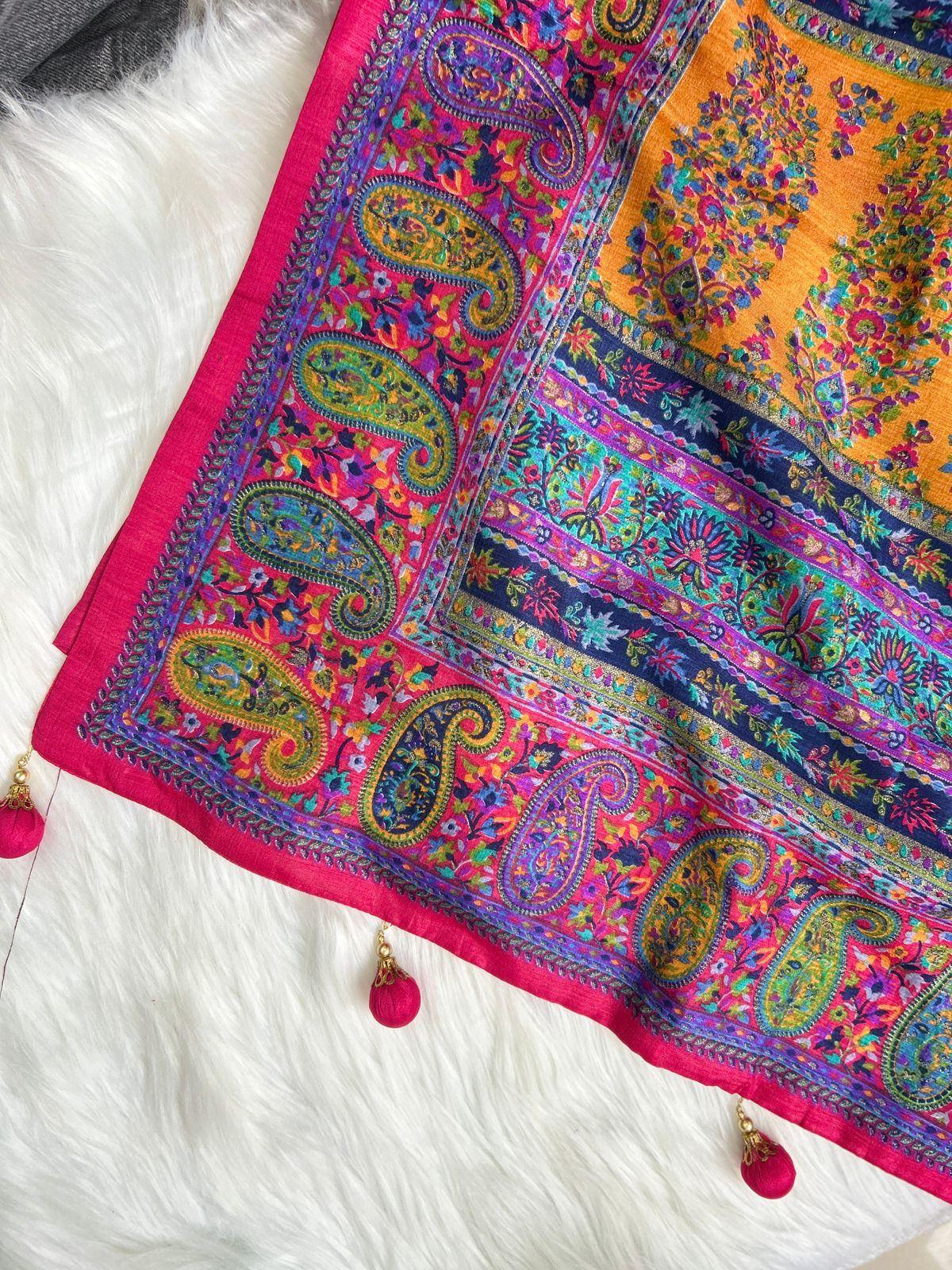 Multicolor Printed Soft Silk Saree