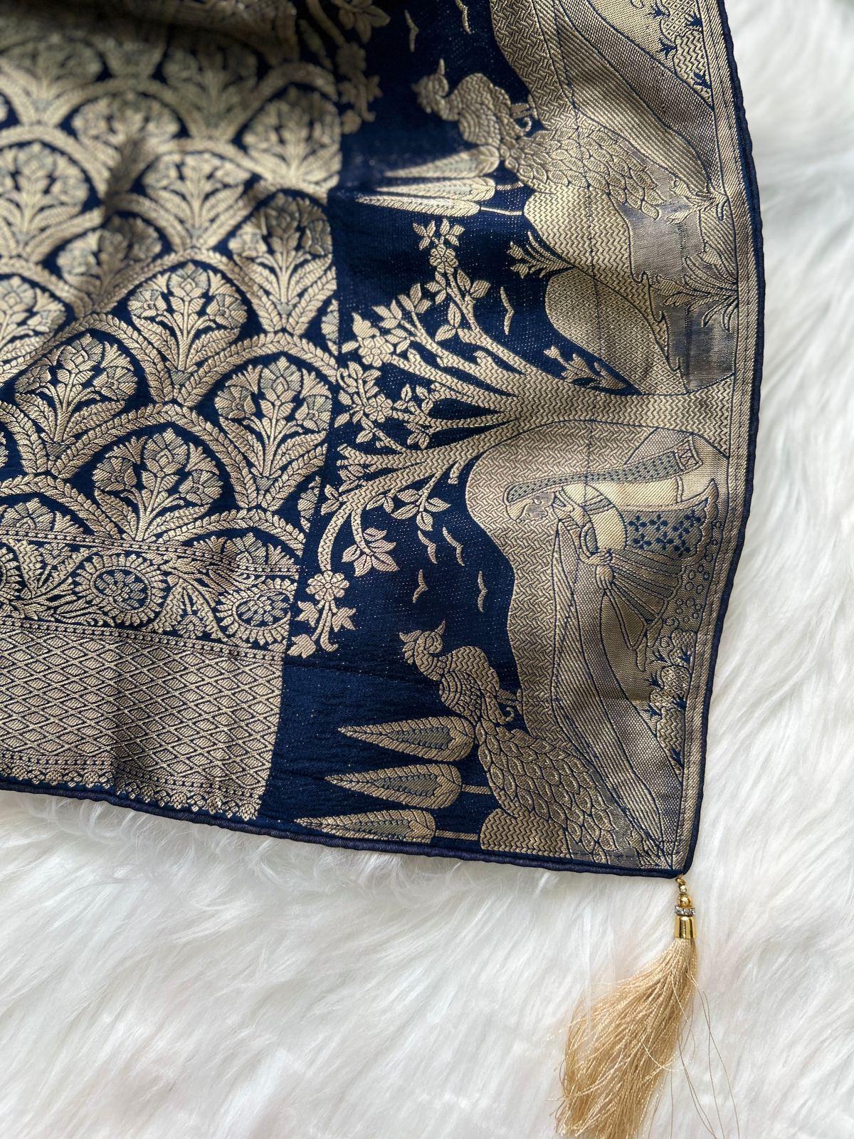 Navy Blue Gold Zari Daily Ease Saree