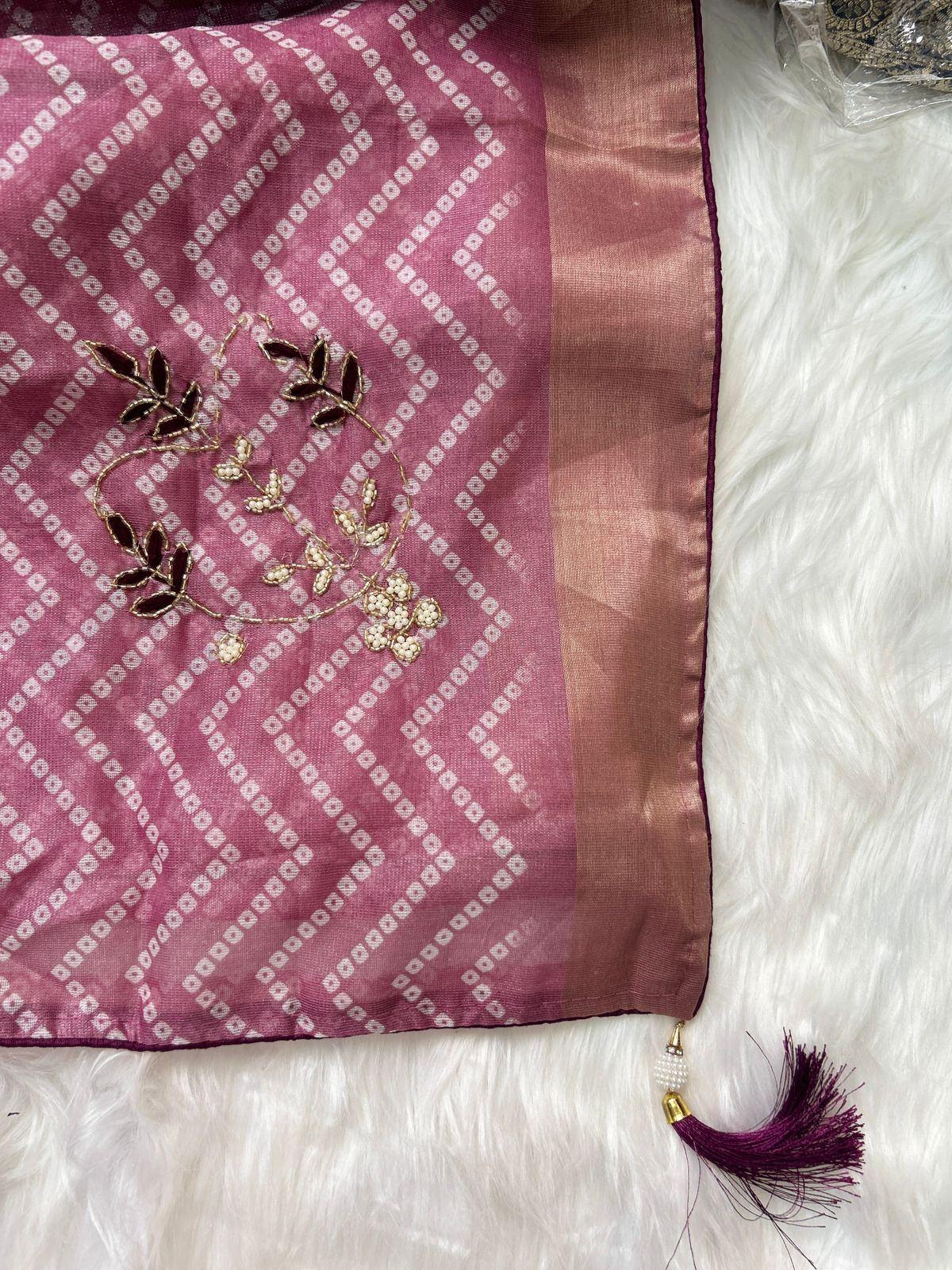 Blush Pink Printed Daily Ease Saree