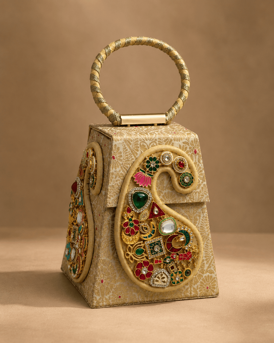 Paisley Embroidered Handle Bag