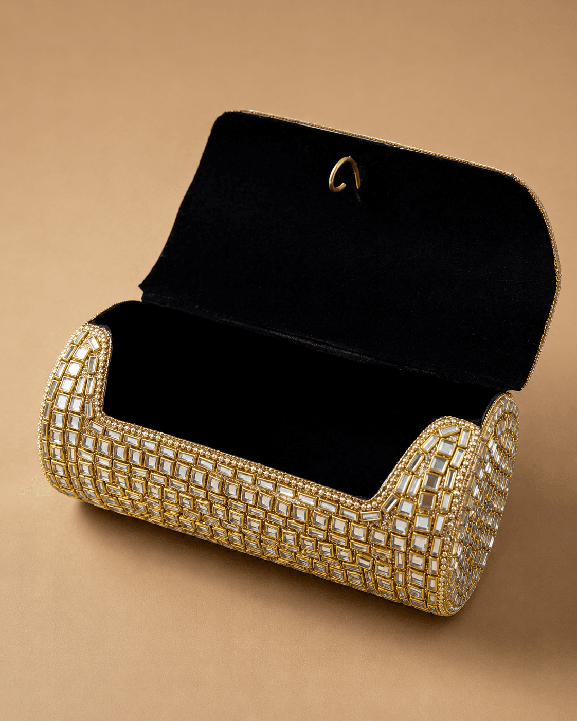 Gold Stone Embellished Clutch