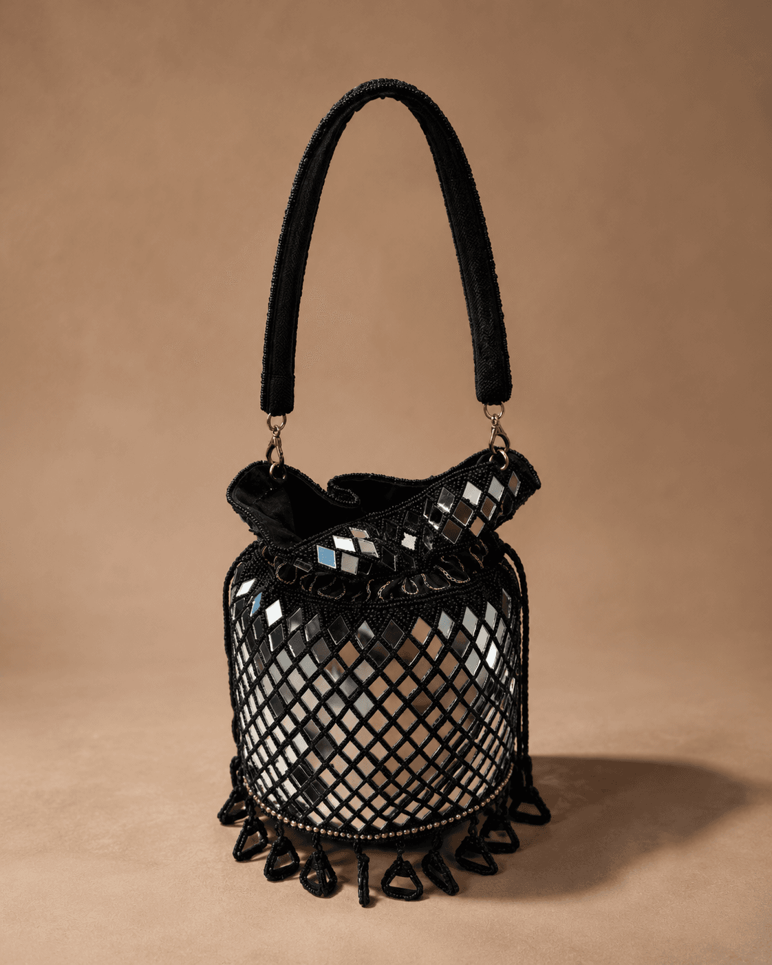 Black Mesh Potli Bag