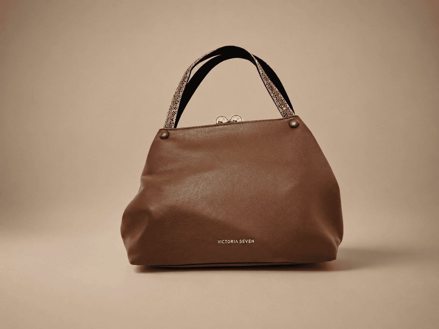 Brown Structured Frame Satchel