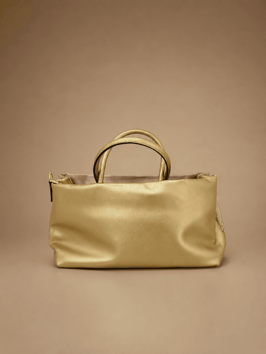 Gold Metallic Mini Handbag