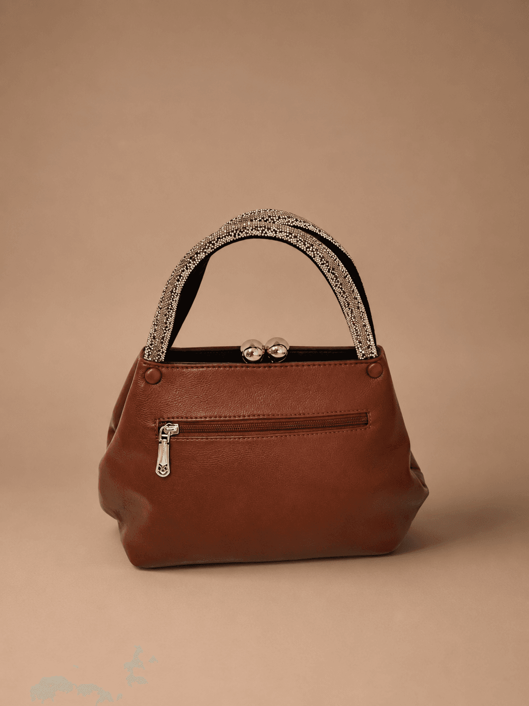 Brown Structured Frame Satchel