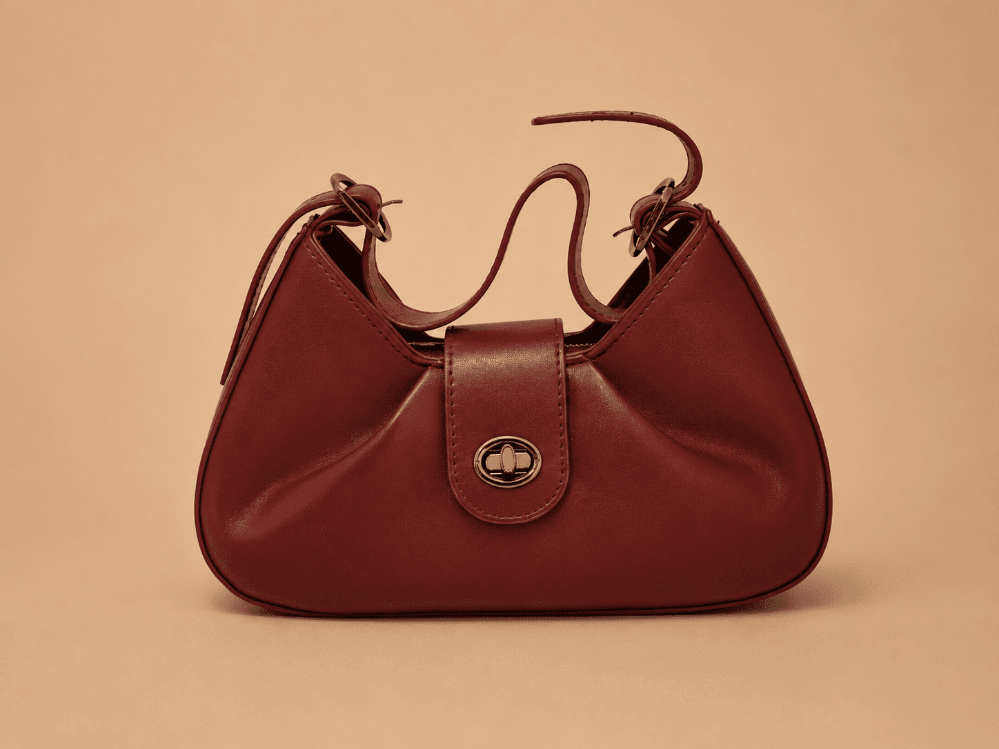 Burgundy Mini Hobo Bag