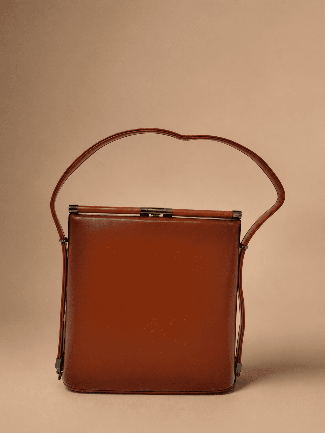 Tan Rectangular Box Crossbody Bag