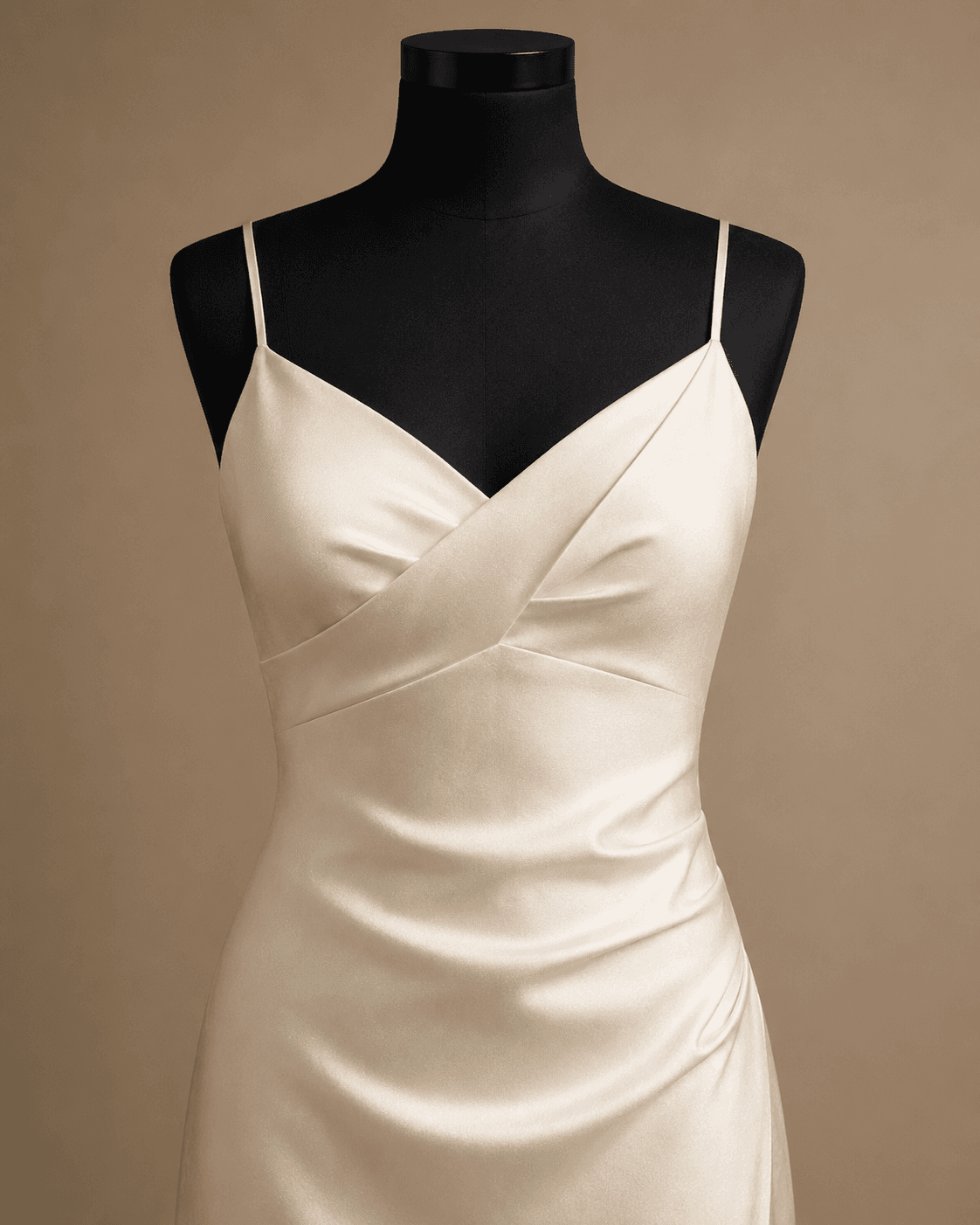 Ivory Satin Slip Maxi Dress