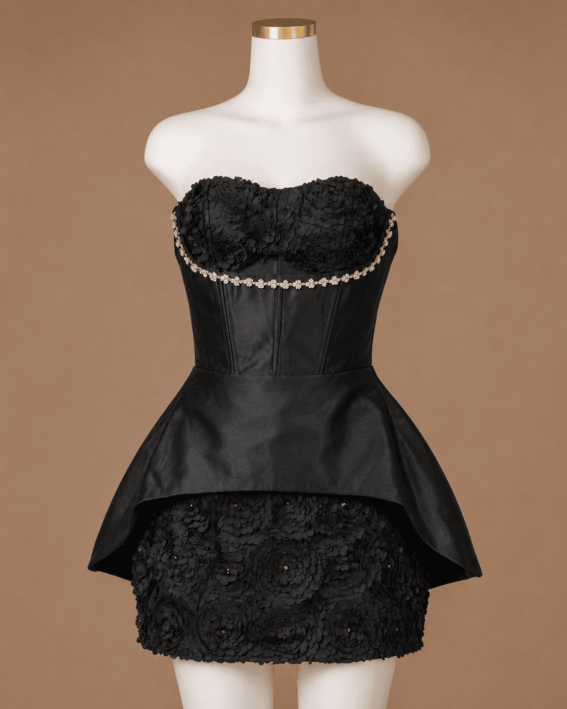 Black Peplum Mini Dress