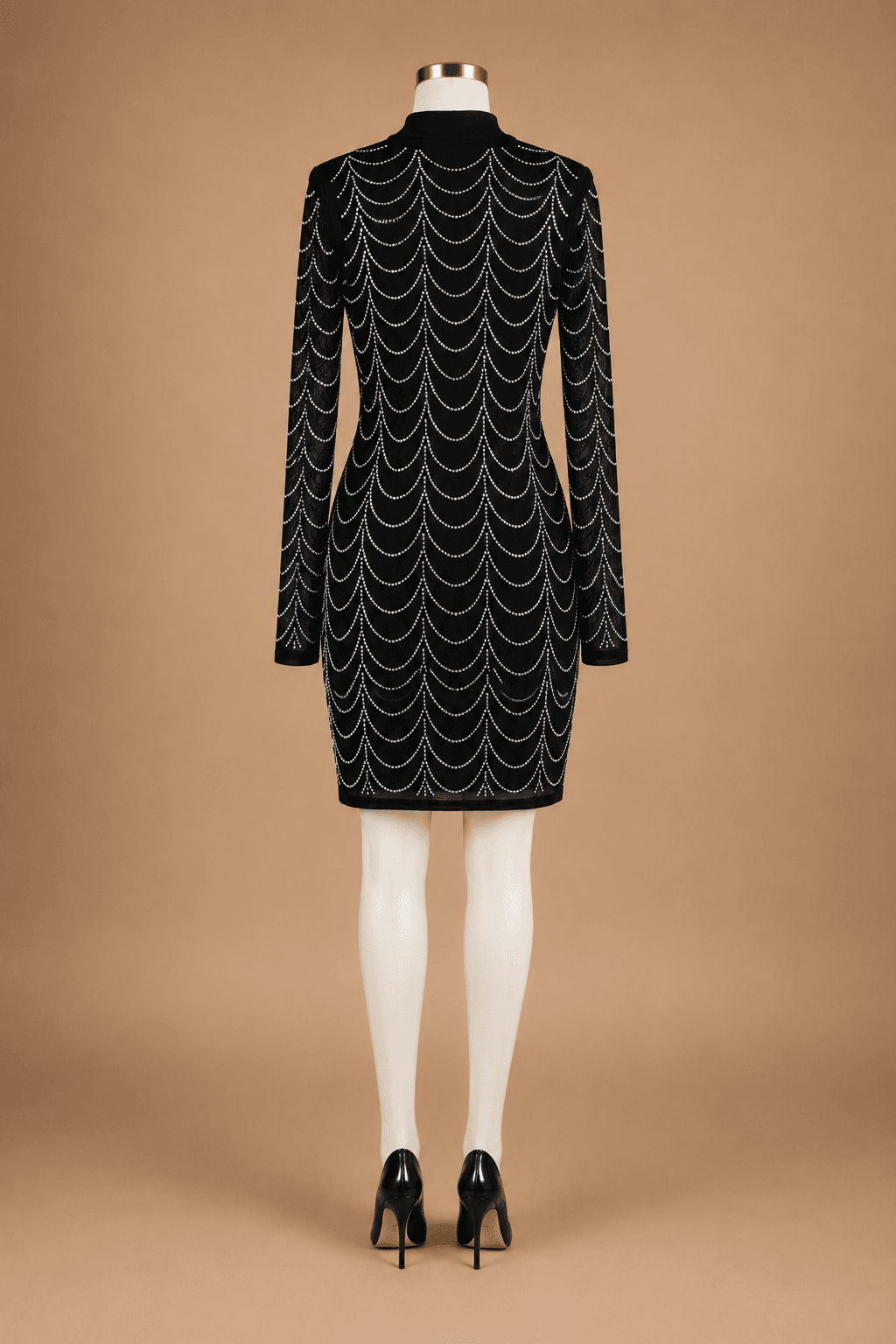 Black Textured Mini Dress