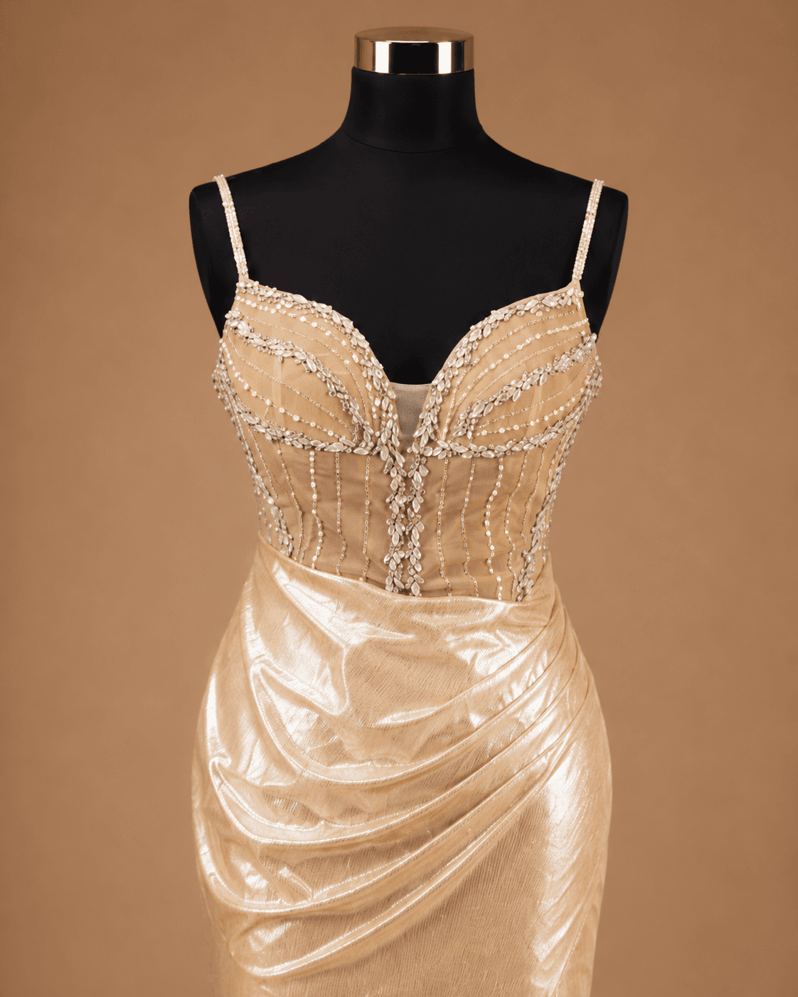 Champagne Corset Evening Gown