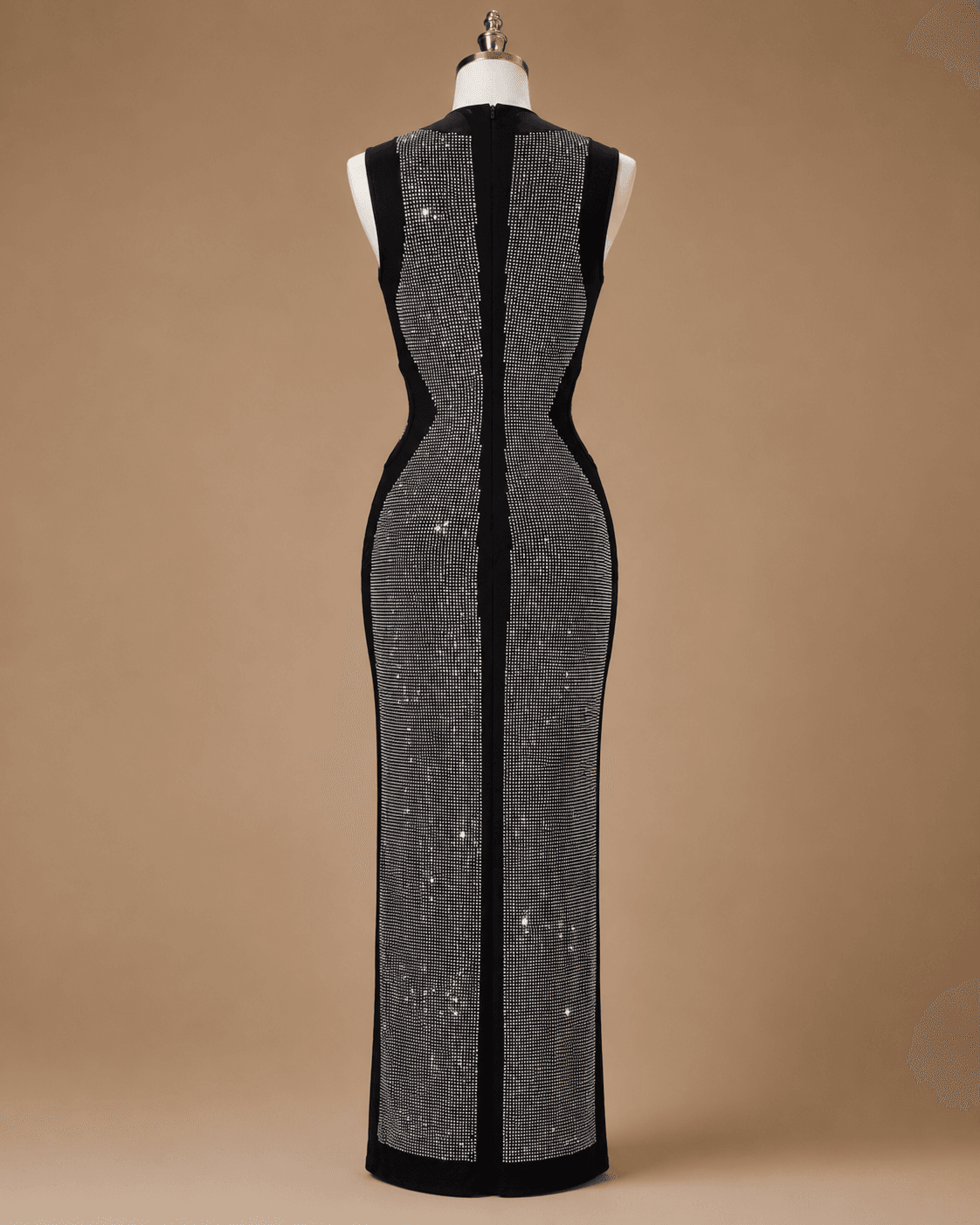Charcoal Cutout Evening Gown