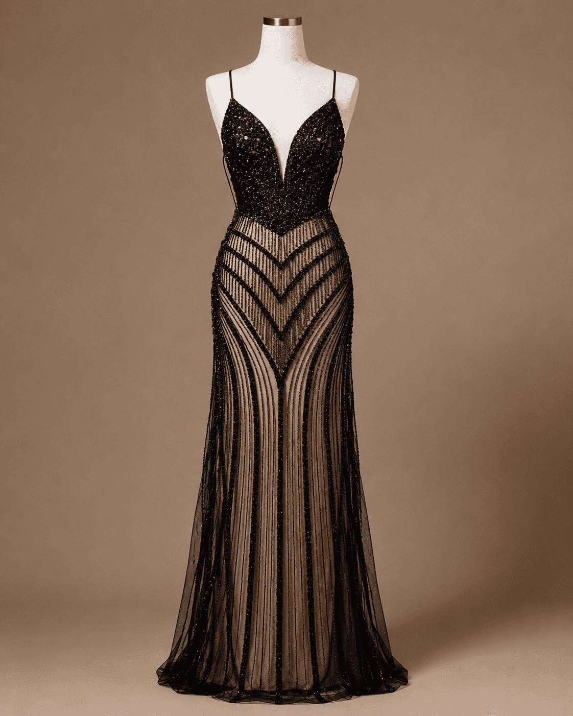 Black Sheer Mermaid Gown
