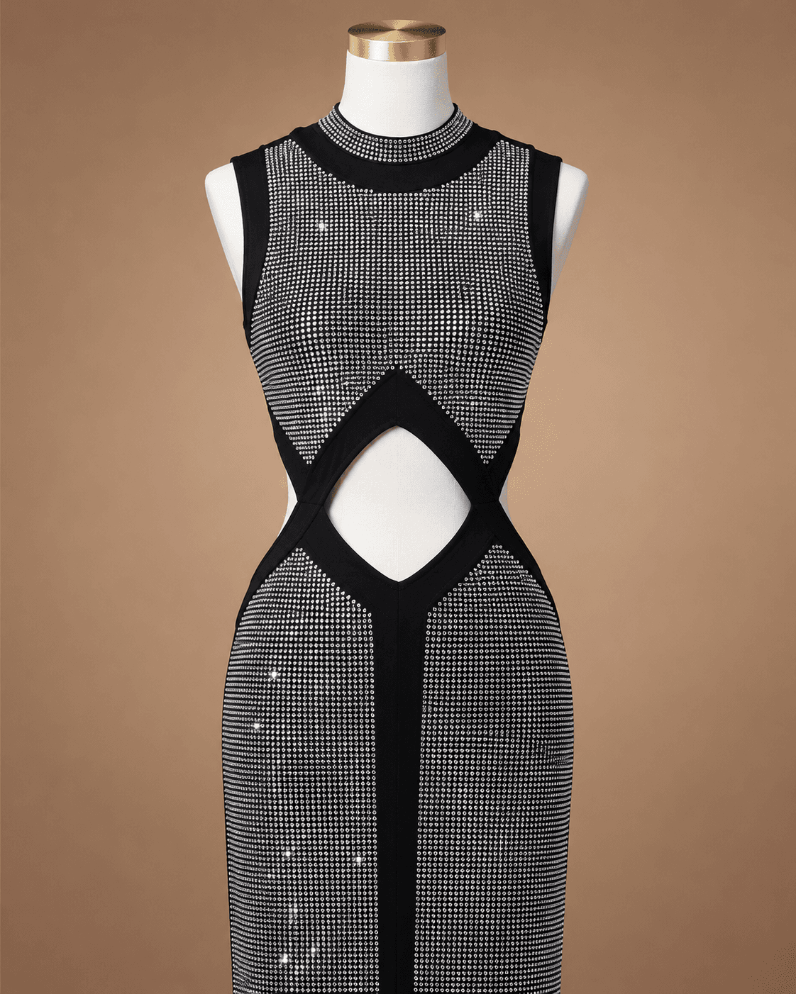 Charcoal Cutout Evening Gown