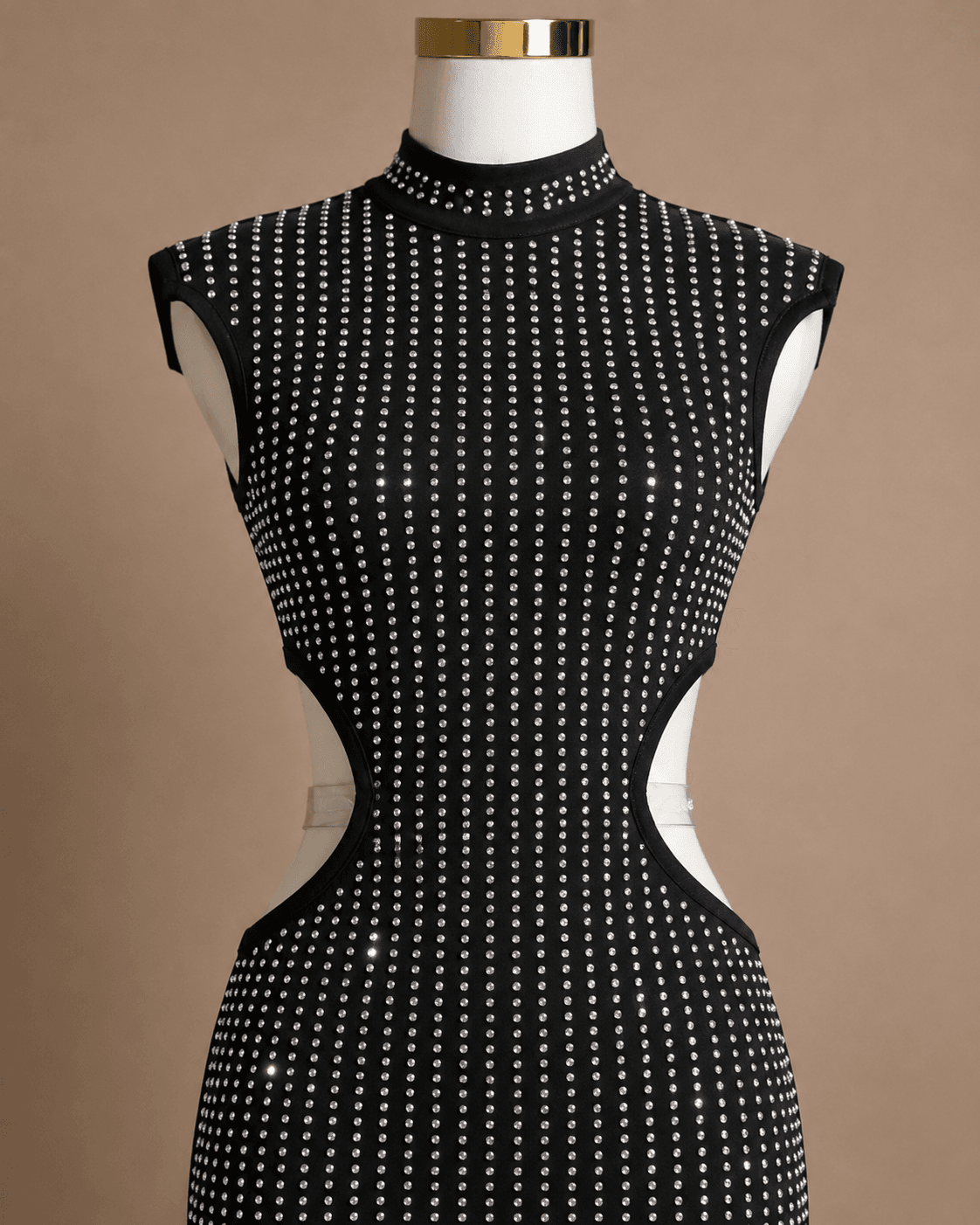 Black Ribbed Midi Dress