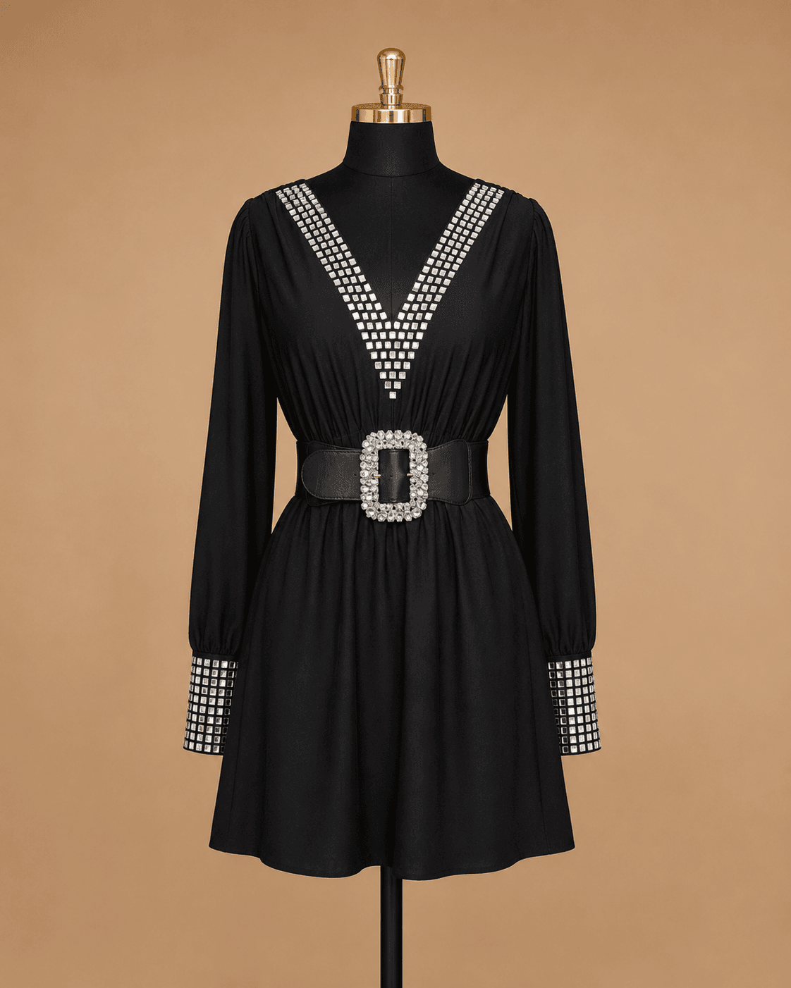 Black Wrap Mini Dress