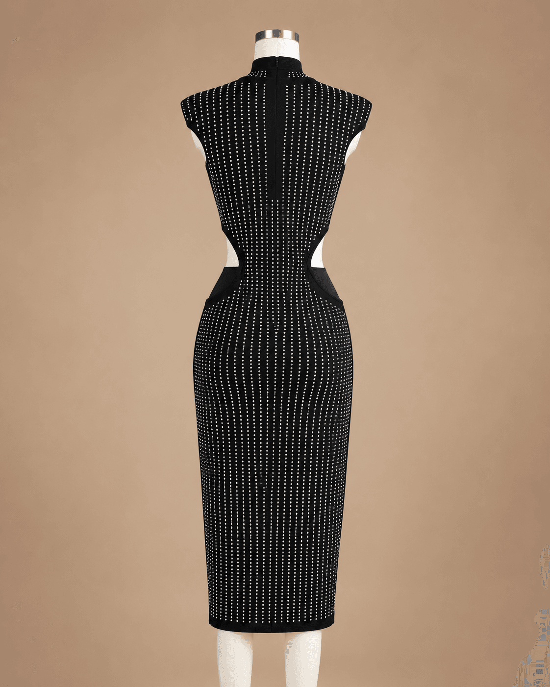 Black Ribbed Midi Dress